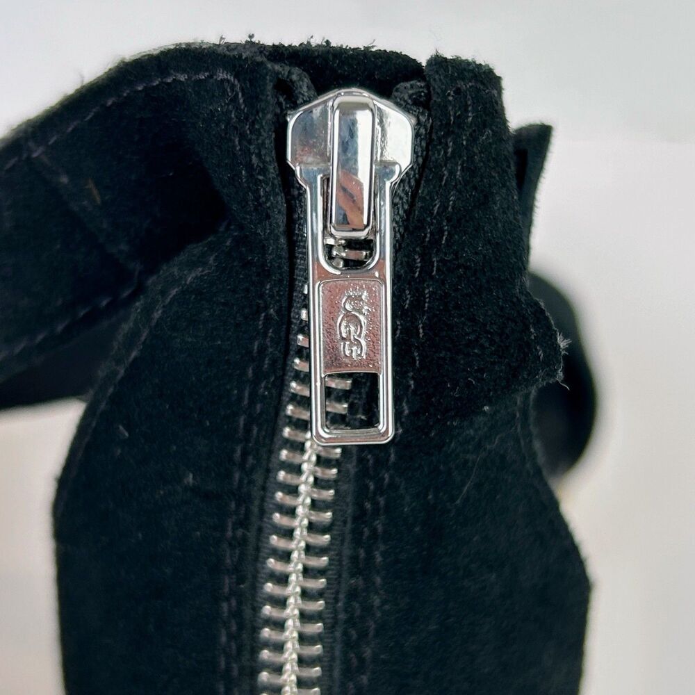 NWT UGG Aylani Wedge Sandals Espadrilles Strappy Open Toe Heels Black Suede sz 9 - Picture 9 of 14